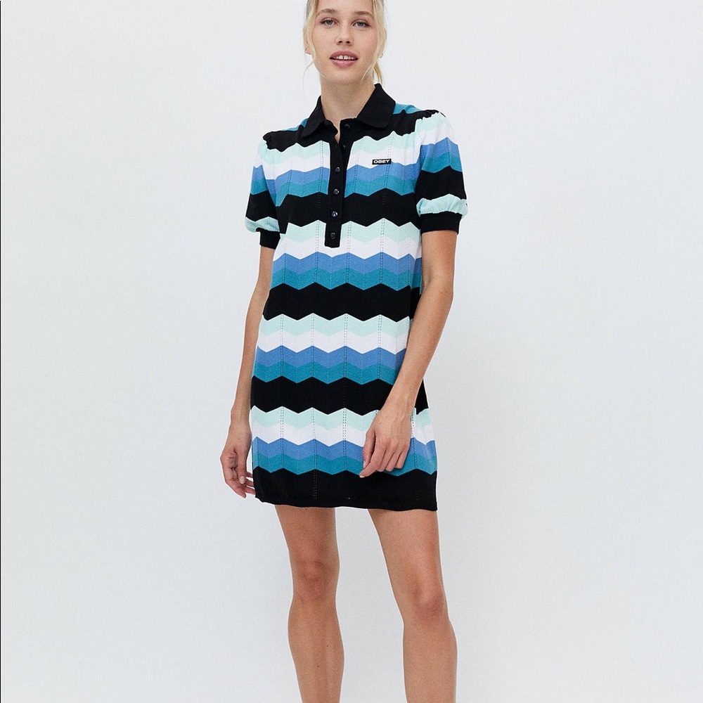 OBEY Jaquie Polo Sporty Sweater Dress